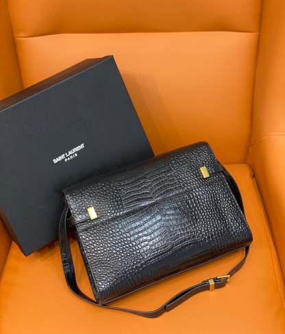 YSSL Manhattan Shoulder Bag Black For Women 11.4in/29cm YSL 579271DND0J1000