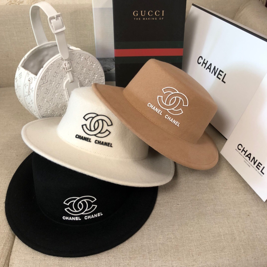 CC CC WIDE BRIM WOOL HAT WHITE
