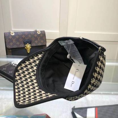 DOR HOUNDSTOOTH BASEBALL CAP BEIGE