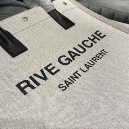 YSSL Rive Gauche North/South Tote Bag In Printed Linen For Women 15.3in/39cm YSL 632539FAABR9083