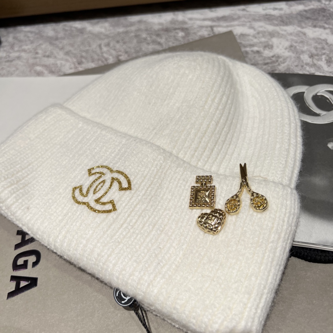 CC GOLD CC WOOL BEANIE WHITE