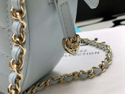 ChanelMini Heart Bag Grey For Women 7in/18cm AS3191 B07958