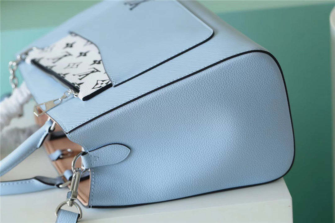 LV Marelle Tote MM Epi Bleu Nuage Blue For Women, Women’s Handbags, Shoulder And Crossbody Bags 11.8in/30cm LV 