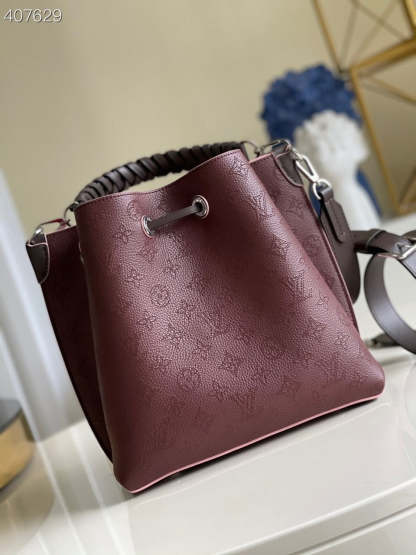 LV Muria Bucket Bag For Women, Women’s Handbags, Shoulder And Crossbody Bags Burgundy 9.8in/25cm LV
