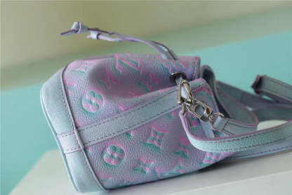 LV Nano Noe Monogram Empreinte Light Blue For Women,  Shoulder And Crossbody Bags 6.3in/16cm LV M81463