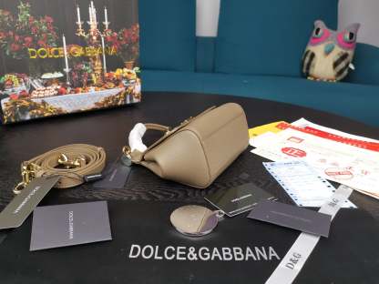 DG Small Sicily Bag In Dauphine Beige For Women 7.5in/19cm DG
