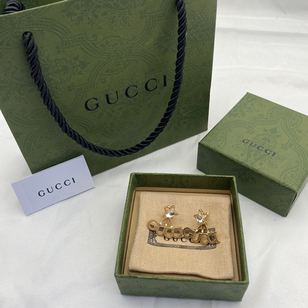 GG CRYSTAL STAR GOLD EARRINGS 679076 J1D50 8031