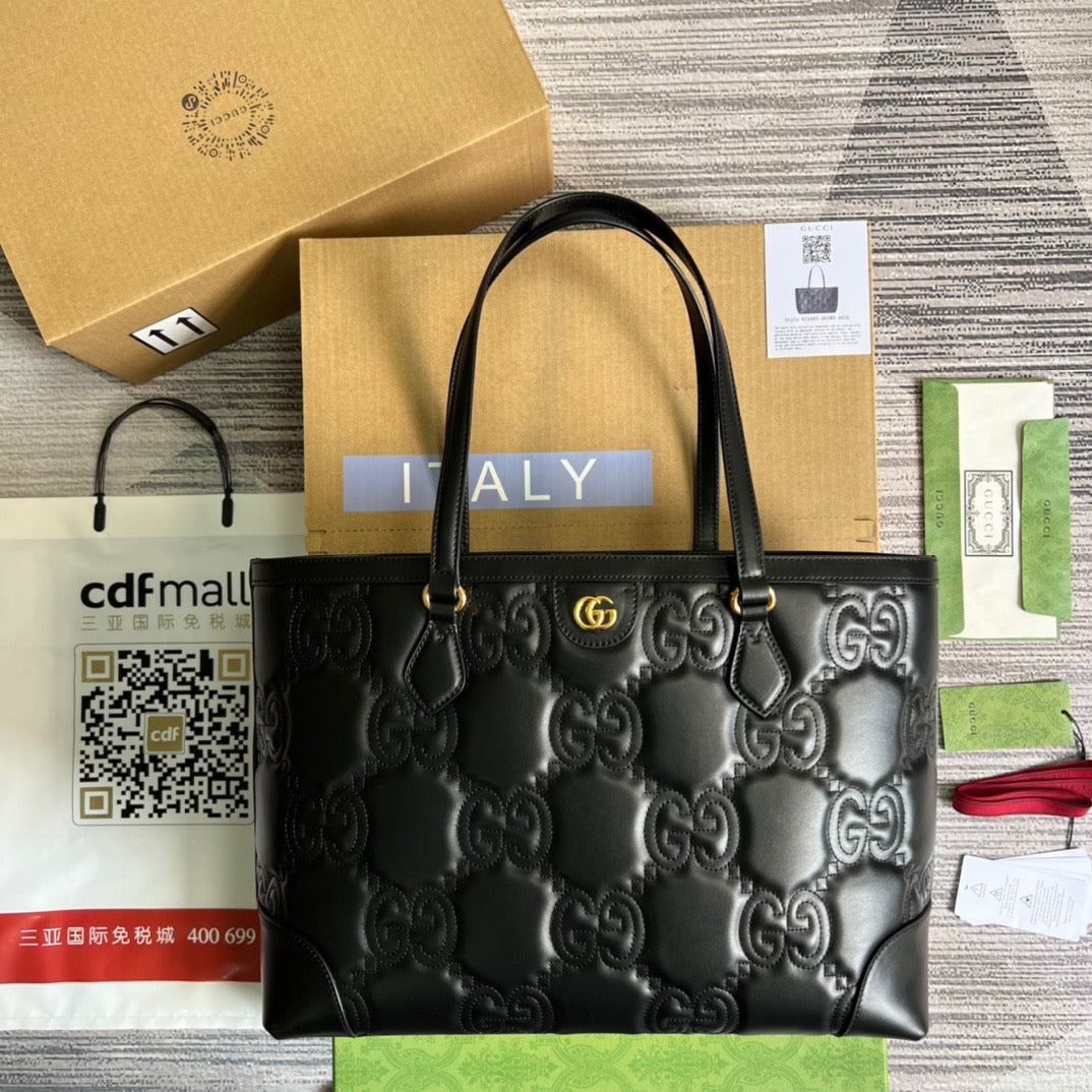 gg  Medium Tote Black For Women, Women&#8217;s Bags 15in/38cm gg ‎631685 UM8IG 1000