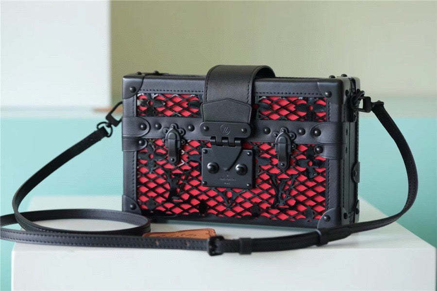 LV Petite Malle Monogram Black For Women, Women’s Handbags, Shoulder And Crossbody Bags 7.9in/20cm LV M20353