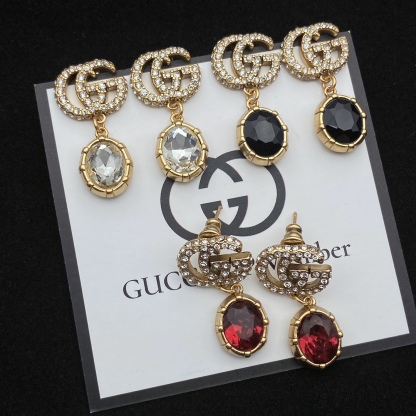 GG GG CRYSTAL DROP EARRINGS