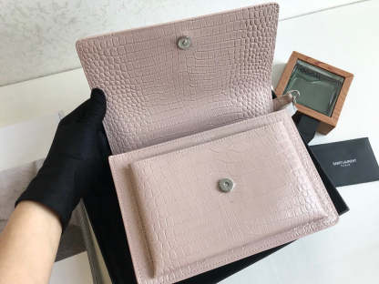 YSSL Sunset Medium Chain Bag Light Pink For Women 8.6in/22cm YSL 442906DND0N1202