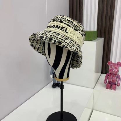 CC TWEED SMALL BRIM BUCKET HAT BLACK