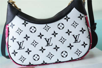 LV Bagatelle Monogram Empreinte Black / White / Pink For Women,  Shoulder And Crossbody Bags 22cm/8.7in LV M46091
