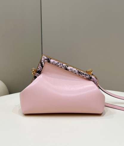 FI First Small Pink and Pink python Bag For Woman 26cm/10in