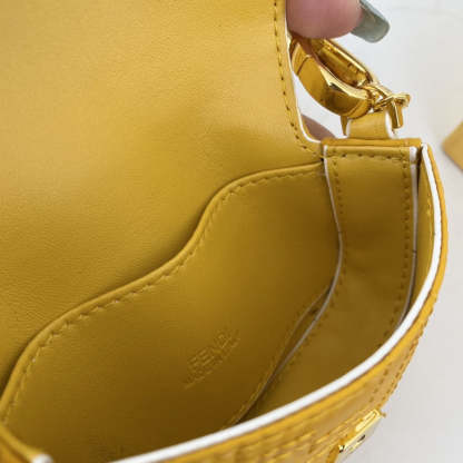 FI Nano Baguette Maxi Handle Yellow and White Bag For Woman 6.5cm/2.5in