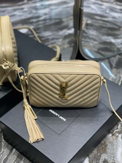 YSSL Lou Camera Bag Beige With Gold Toned Hardware For Women 9in/23cm YSL 612544DV7072721