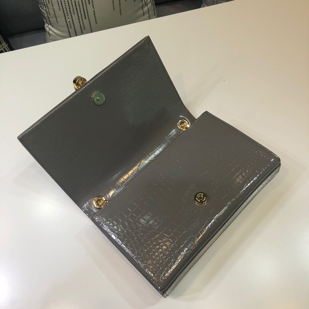 YSSL Kate Small Chain Bag With Tassel In Embossed Green For Women 7.8in/20cm YSL 