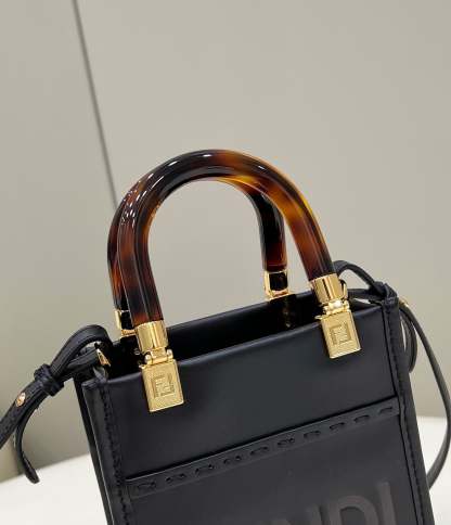 FI Sunshine Shopper Black Mini Bag For Woman 13cm/5in