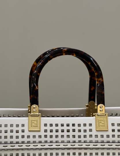 FI FI Sunshine Medium Two-toned perforated Bag For Woman 37cm/14.5in