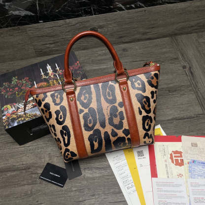 DG Small Leopard-Print Crespo Shopper With Branded Plate Muticolour For Women 10.4in/26cm DG BB2216AW384HYNBM