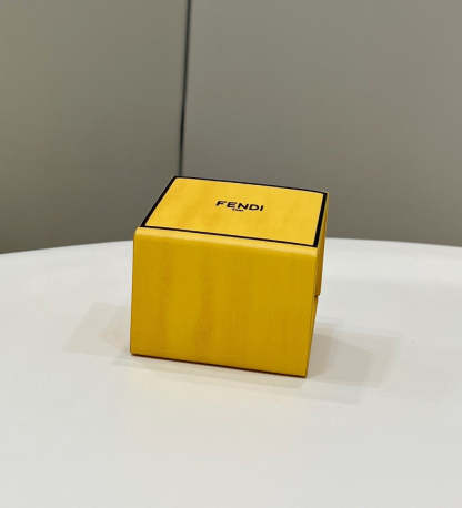 FI Logo Box Keychain Yellow Charm Bag For Woman 8cm/3in