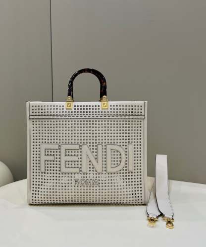 FI FI Sunshine Medium Two-toned perforated Bag For Woman 37cm/14.5in