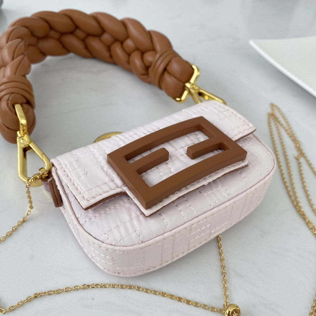 FI Nano Baguette Maxi Handle Pink and Brown Bag For Woman 6.5cm/2.5in