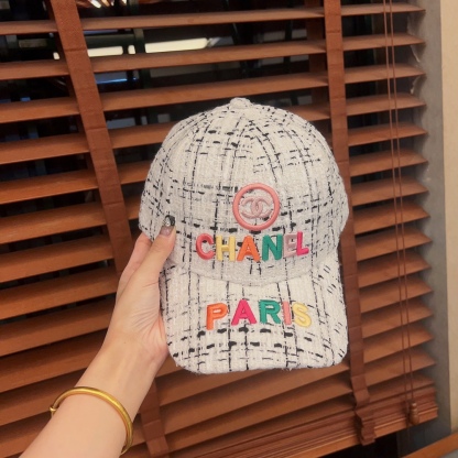 CC FANTASY TWEED MULTICOLOR LOGO BASEBALL CAP HAT WHITE