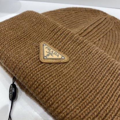 PD WOOL AND CASHMERE BEANIE SLIVER BROWN