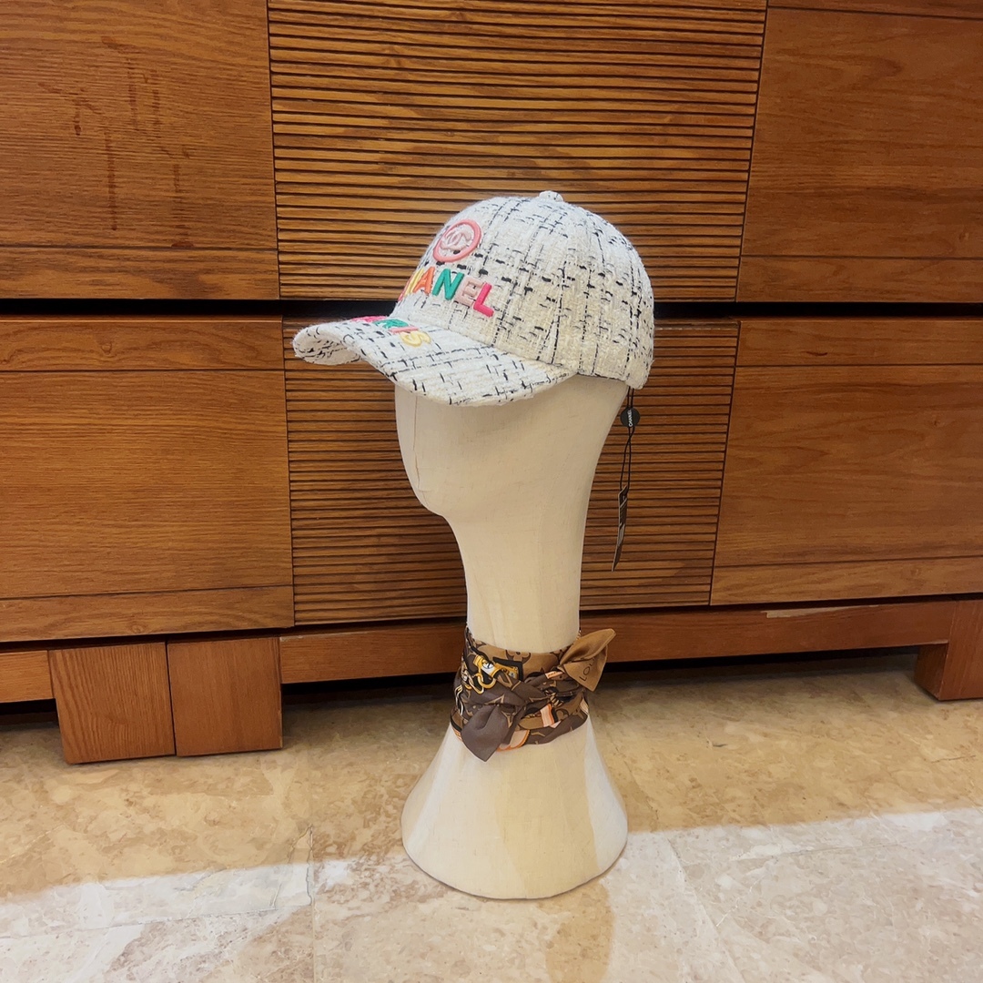 CC FANTASY TWEED MULTICOLOR LOGO BASEBALL CAP HAT WHITE