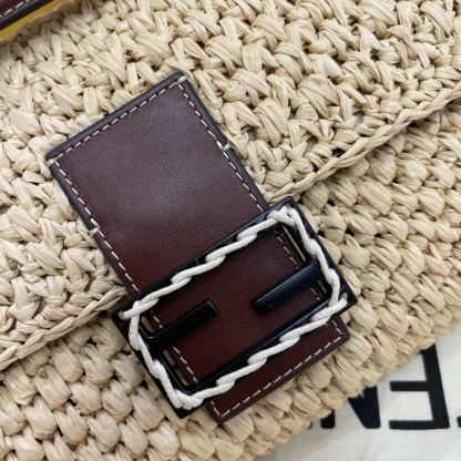 FI Baguette Woven Straw Red For Women, Women&#8217;s Handbags, Shoulder And Crossbody Bags 10.2in/26cm FF