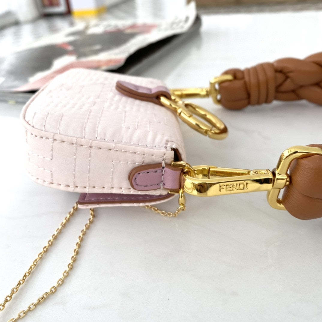 FI Nano Baguette Maxi Handle Pink and Brown Bag For Woman 6.5cm/2.5in