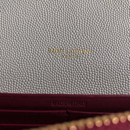 YSSL Cassandra Flap-Front Crossbody Bag White For Women 8.7in/22cm YSL 