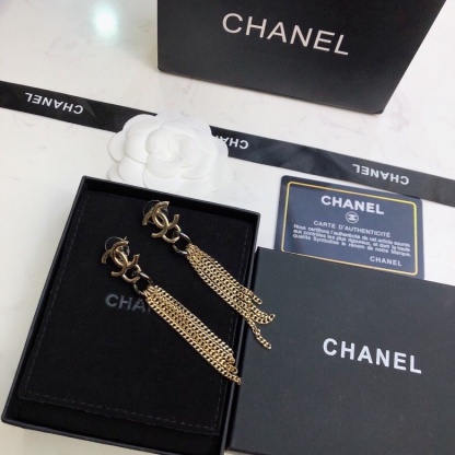 CC CC DROP GOLD EARRINGS