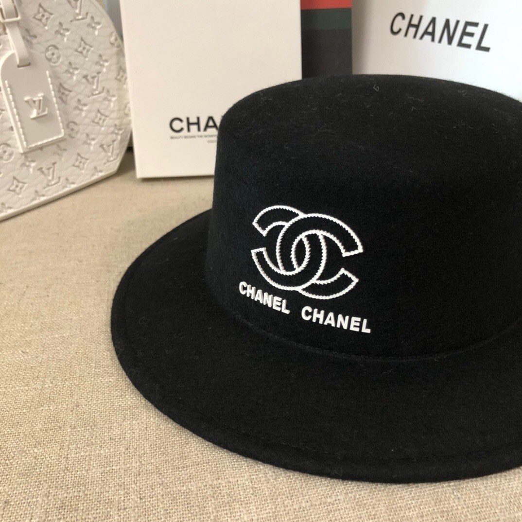 CC CC WIDE BRIM WOOL HAT BLACK