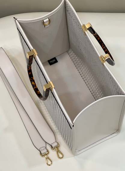 FI FI Sunshine Medium Two-toned perforated Bag For Woman 37cm/14.5in