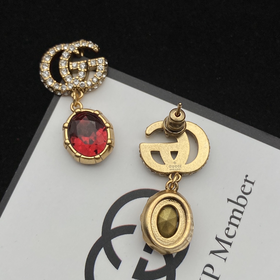GG GG ROSE CRYSTAL DROP EARRINGS