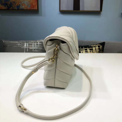 YSSL Loulou Mini Shoulder Bag White For Women 7in/18cm YSL