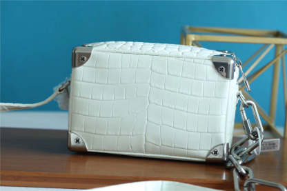 LV Mini Soft Trunk Crocodilian White For Men, Bags, Shoulder And Crossbody Bags 7.2in/18.5cm LV N98495