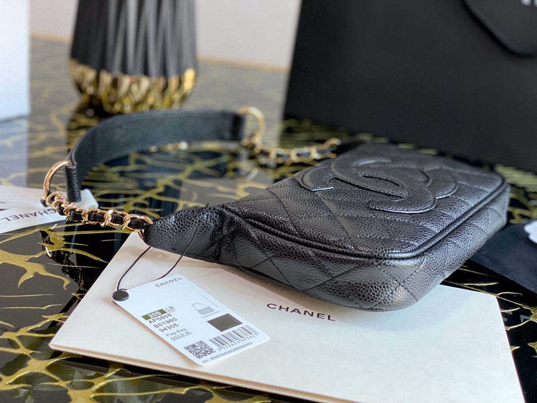 Chanel Classic Shoudlerbag Black For Women 9.8 in / 25 cm