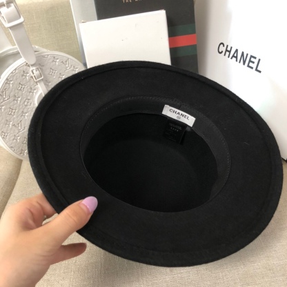 CC CC WIDE BRIM WOOL HAT BLACK
