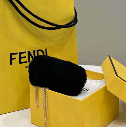 FI First Mini Black Mink Bag For Woman 11.5cm/4in