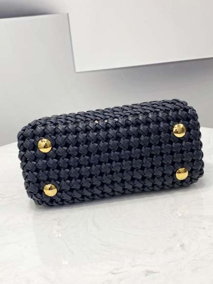 FI Peekaboo Mini Navy Blue Braided Bag For Woman 18cm/7in