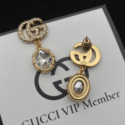GG GG CRYSTAL DROP EARRINGS