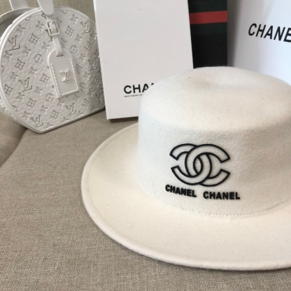 CC CC WIDE BRIM WOOL HAT WHITE