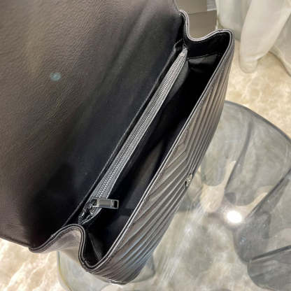 YSSL College Large Chain Bag Black With Metal Toned Hardware For Women 12.6in/32cm YSL 600278BRM081000