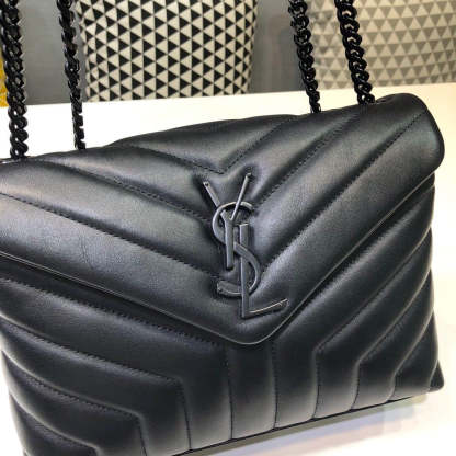YSSL Loulou Small Chain Bag In Matelassé "Y" Black For Women 9.8in/23cm YSL 494699DV7281000