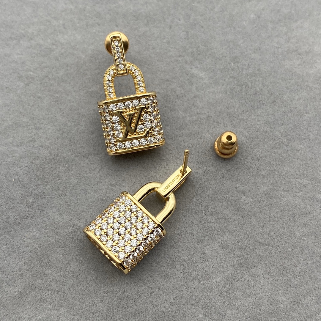 LV GOLD PADLOCK EARRINGS