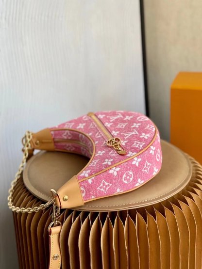 LV Loop Denim Pink For Women,  Shoulder Bags 9.1in/23cm LV