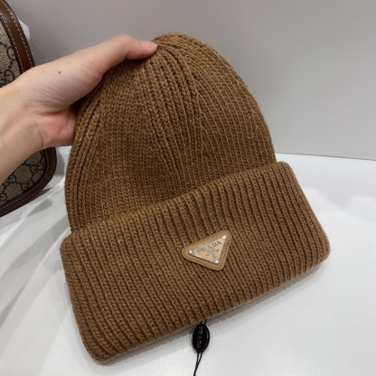 PD WOOL AND CASHMERE BEANIE SLIVER BROWN